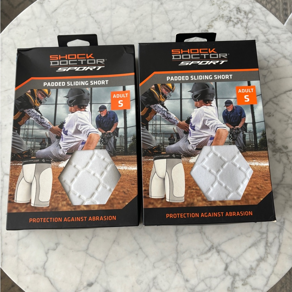NIB Shock Doctor Sport Padded Sliding Shorts - Size Adult Small (2 pairs total)